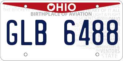 OH license plate GLB6488