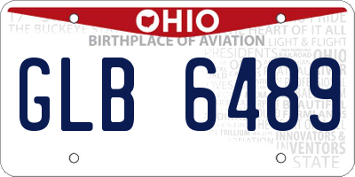 OH license plate GLB6489