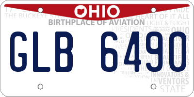 OH license plate GLB6490
