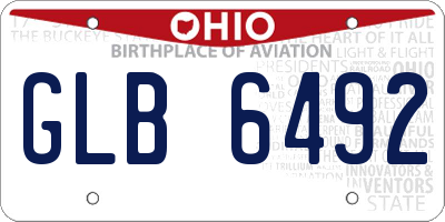 OH license plate GLB6492