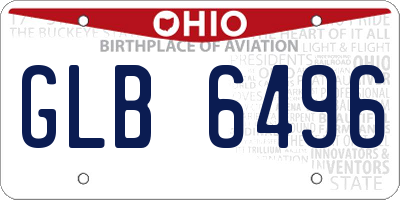 OH license plate GLB6496