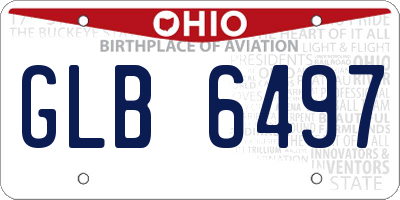 OH license plate GLB6497