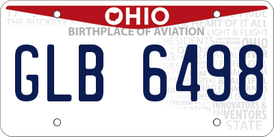 OH license plate GLB6498