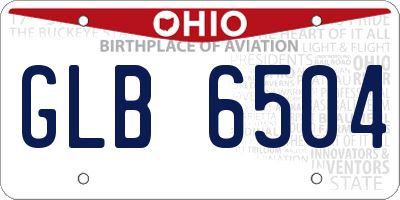 OH license plate GLB6504