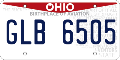 OH license plate GLB6505