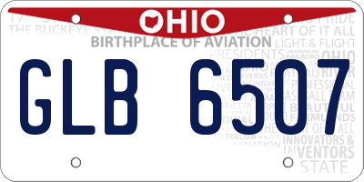 OH license plate GLB6507