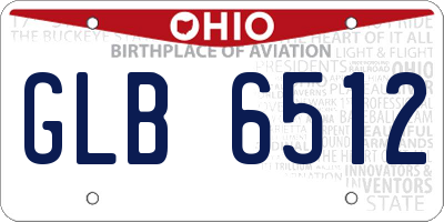OH license plate GLB6512