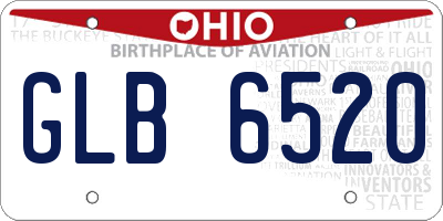 OH license plate GLB6520