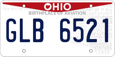 OH license plate GLB6521