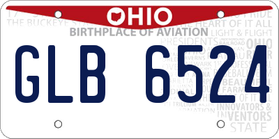 OH license plate GLB6524