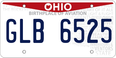 OH license plate GLB6525