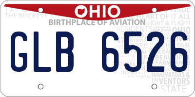 OH license plate GLB6526