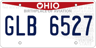 OH license plate GLB6527