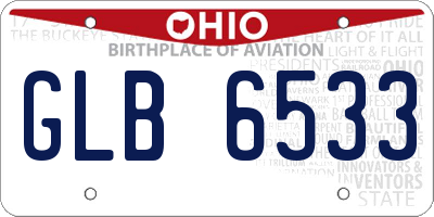 OH license plate GLB6533