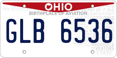 OH license plate GLB6536
