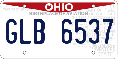 OH license plate GLB6537