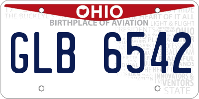 OH license plate GLB6542