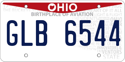 OH license plate GLB6544