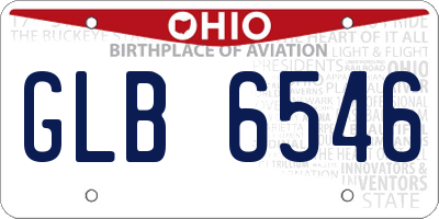 OH license plate GLB6546
