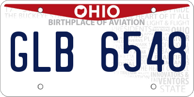 OH license plate GLB6548