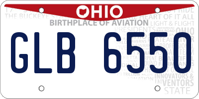 OH license plate GLB6550