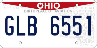 OH license plate GLB6551
