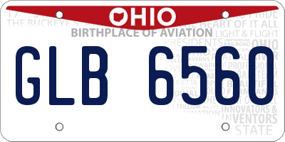 OH license plate GLB6560