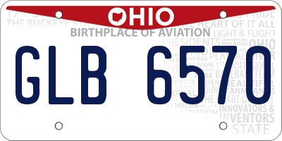 OH license plate GLB6570