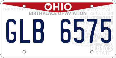 OH license plate GLB6575