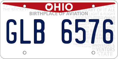 OH license plate GLB6576