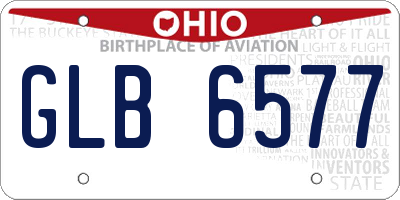 OH license plate GLB6577