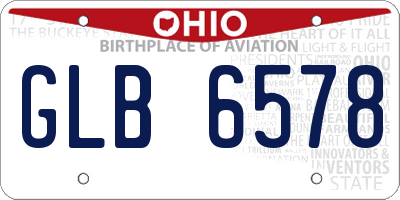 OH license plate GLB6578