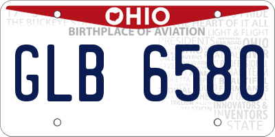 OH license plate GLB6580