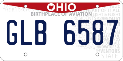 OH license plate GLB6587
