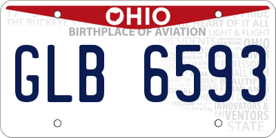 OH license plate GLB6593