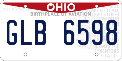 OH license plate GLB6598