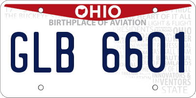OH license plate GLB6601