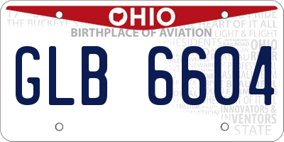 OH license plate GLB6604