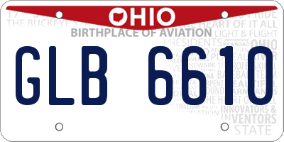 OH license plate GLB6610