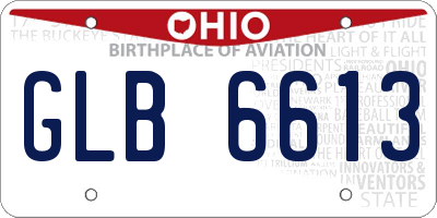 OH license plate GLB6613