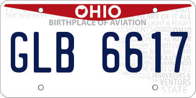 OH license plate GLB6617