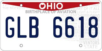 OH license plate GLB6618