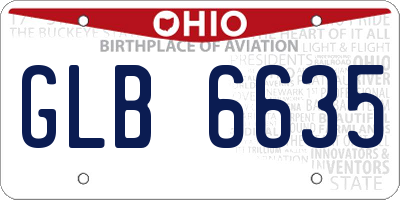 OH license plate GLB6635
