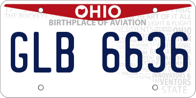 OH license plate GLB6636