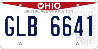 OH license plate GLB6641