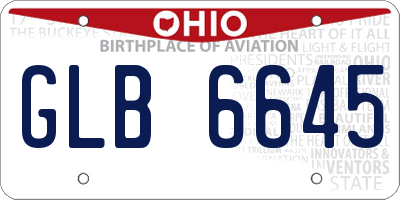 OH license plate GLB6645