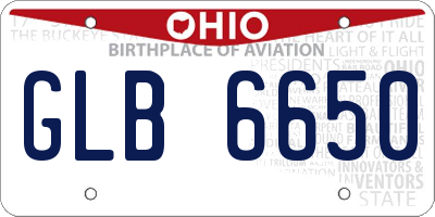 OH license plate GLB6650