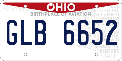 OH license plate GLB6652