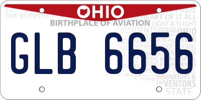 OH license plate GLB6656