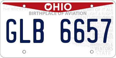 OH license plate GLB6657
